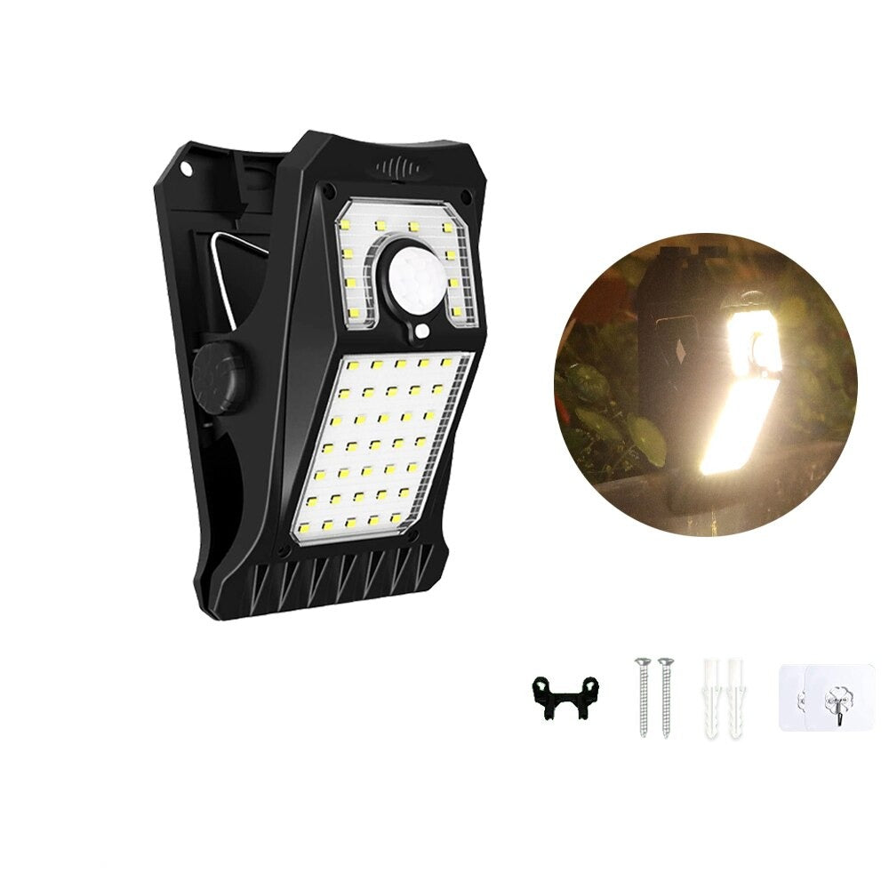 Lampe LED Solaire à Clipser avec Détecteur de Mouvement