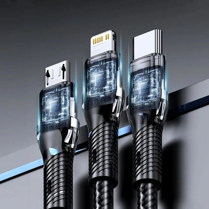 Câble USB 3-en-1 Charge Rapide 120W - Lot de 2