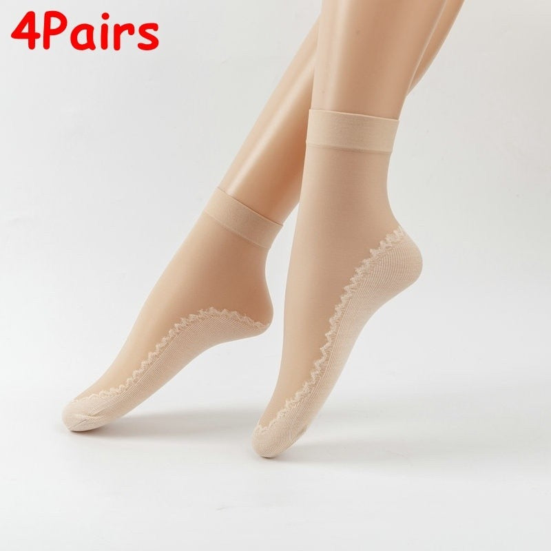 Bas transparents antidérapants : confort et élégance au quotidien