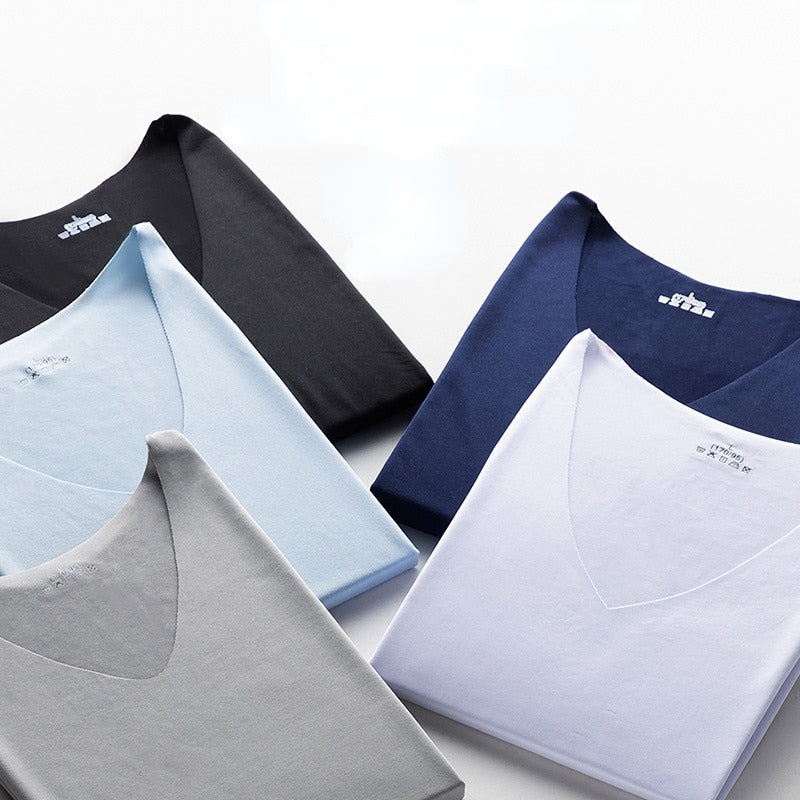 Lot de 2 T-shirts en soie glacée pour homme - Élégance et confort au quotidien