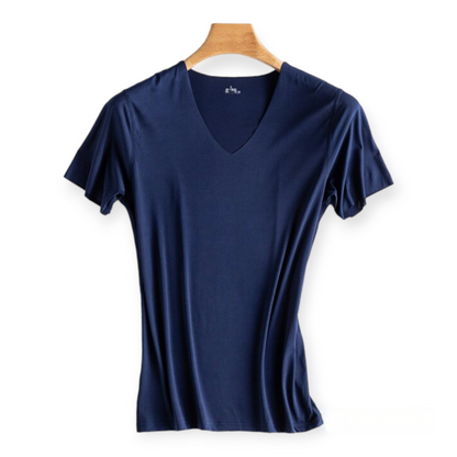 Lot de 2 T-shirts en soie glacée pour homme - Élégance et confort au quotidien