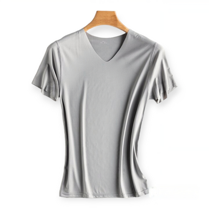 Lot de 2 T-shirts en soie glacée pour homme - Élégance et confort au quotidien