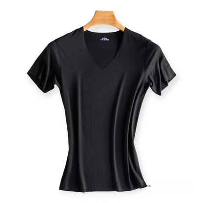 Lot de 2 T-shirts en soie glacée pour homme - Élégance et confort au quotidien