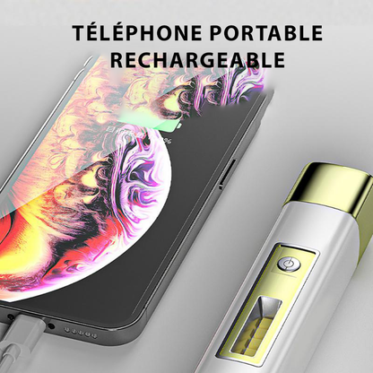Lampe de Poche Multifonction avec Batterie Externe pour Smartphone