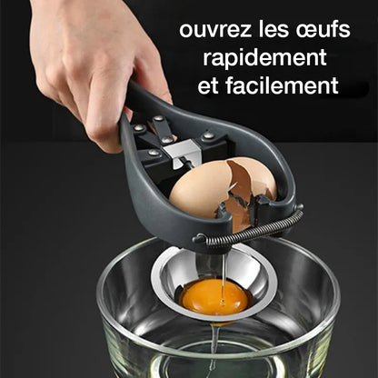 Ouvre-œuf multifonction en acier inoxydable – L'outil indispensable pour une cuisine impeccable!