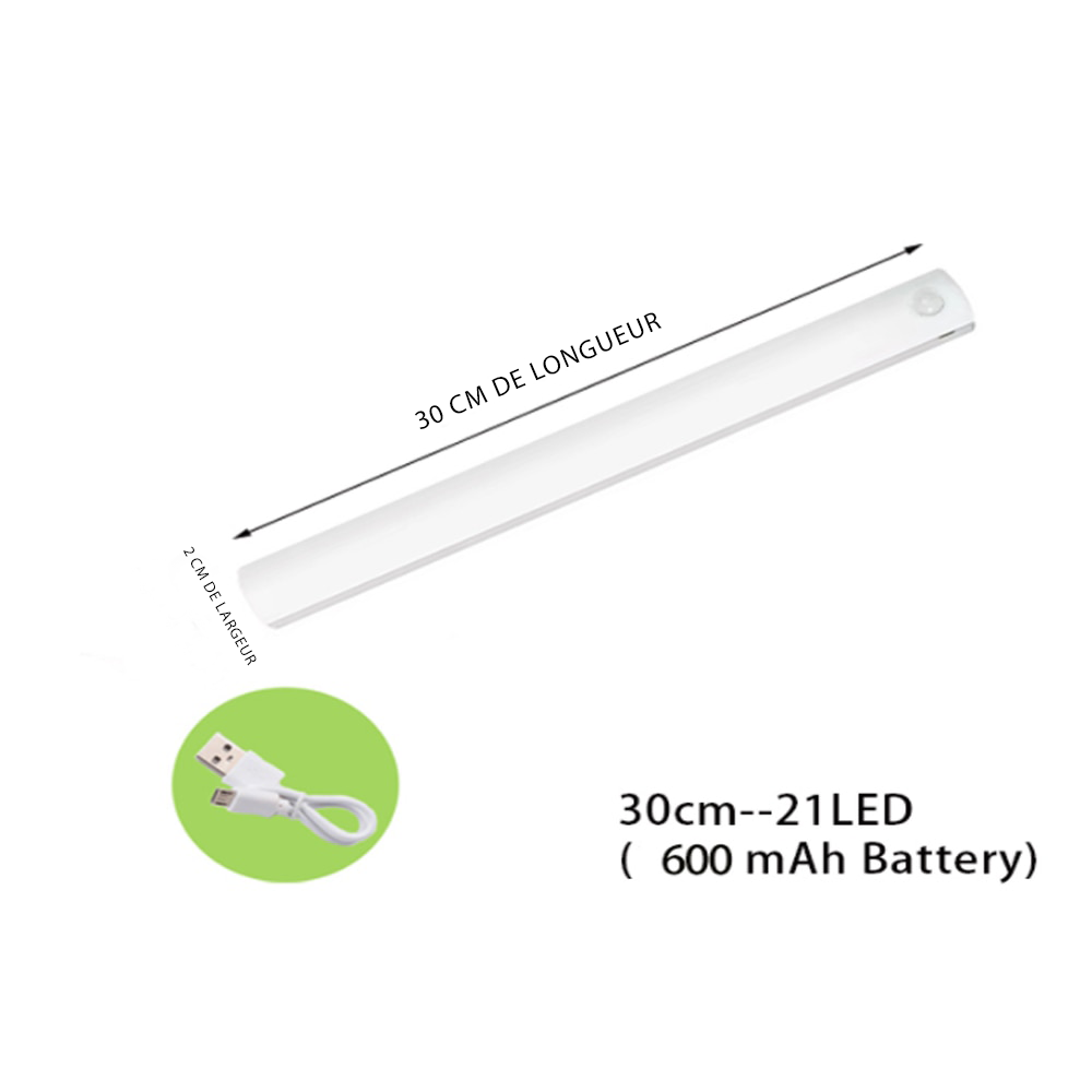 Lampe LED rechargeable avec détecteur de mouvement et intensité réglable