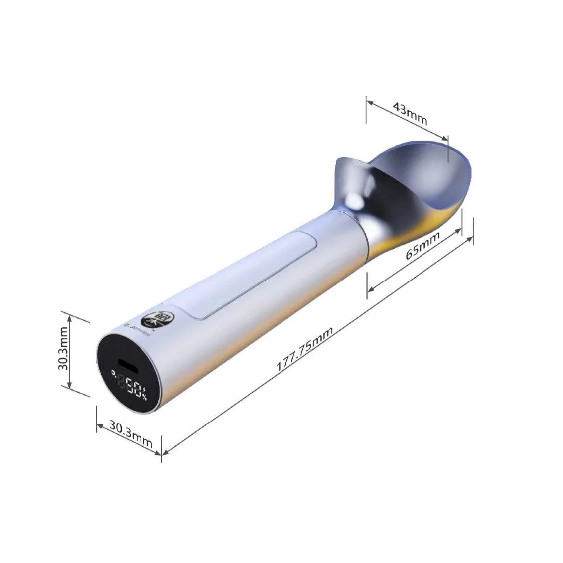 Cuillère Chauffante Électrique à 70°C avec Affichage LED pour Glaces
