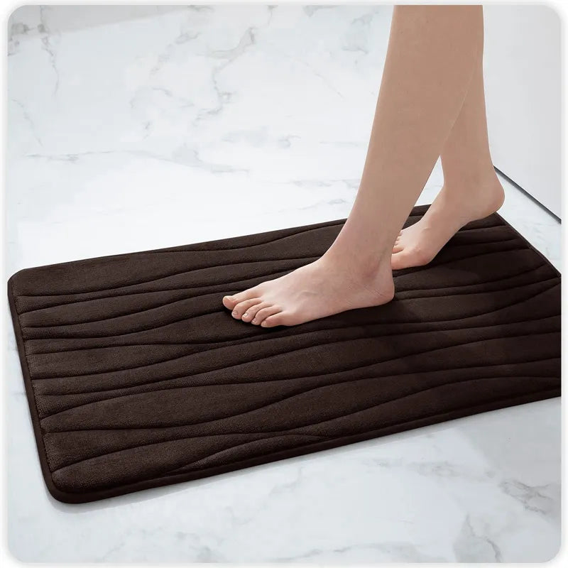 Tapis de bain en mousse à mémoire de forme absorbant et à séchage rapide