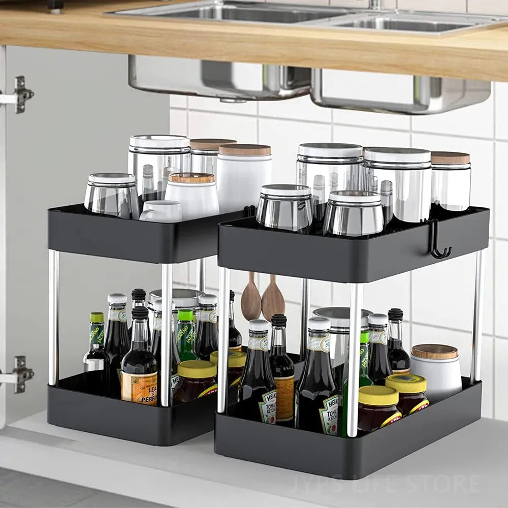 Étagère de Cuisine à Double Rangement pour un Espace Organisé