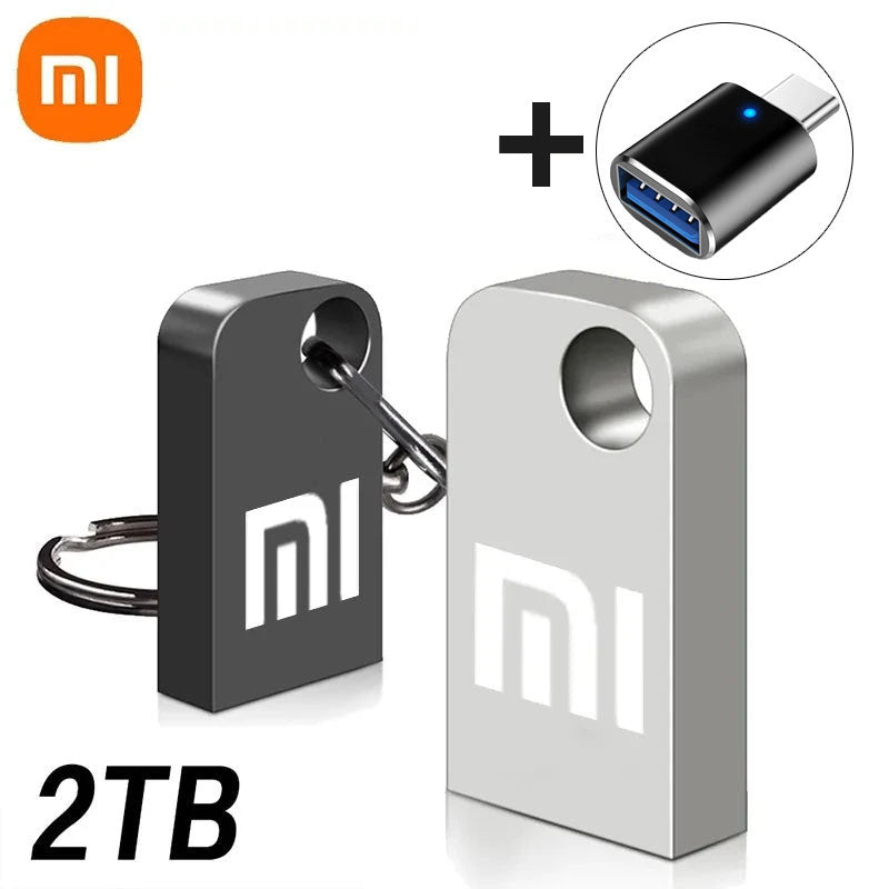 Clé USB 3.0 Mini Métal 2 To avec Adaptateur USB-C Offert