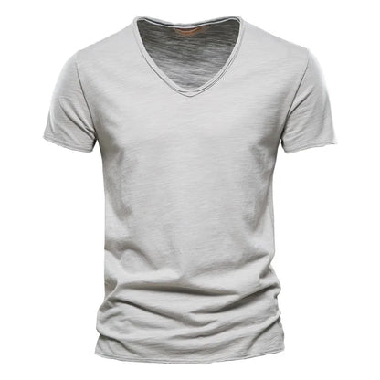 T-shirt Col en V 100% Coton pour Homme – Confort et Style Assurés