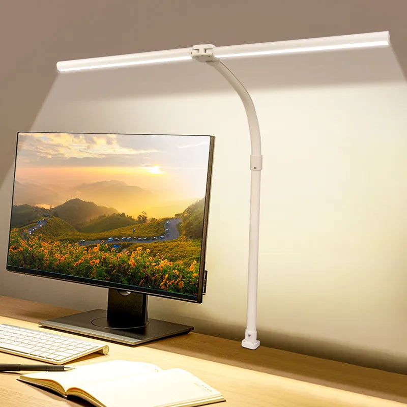 Lampe de Bureau LED Double Tête avec Télécommande et Luminosité Réglable