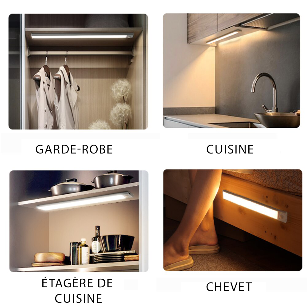 Lampe LED rechargeable avec détecteur de mouvement et intensité réglable