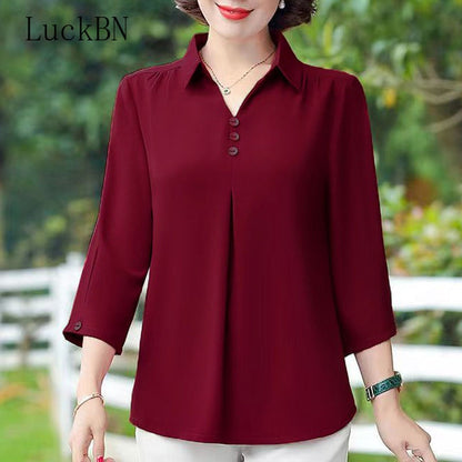 Chemisier Vintage Élégance en Mousseline de Soie pour Femme