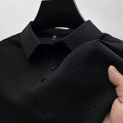 Polo Homme en Maille Ajourée Respirante - Élégance et Confort
