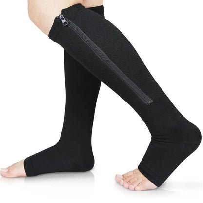 Lot de 2 chaussettes de compression avec fermeture éclair pour un confort optimal