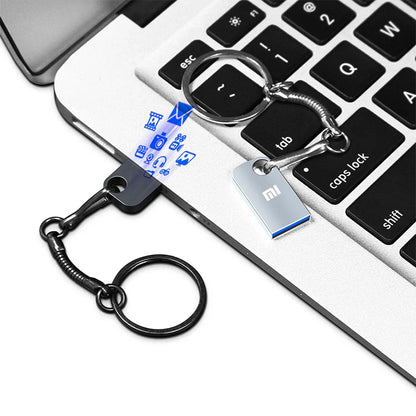 Clé USB 3.0 Mini Métal 2 To avec Adaptateur USB-C Offert