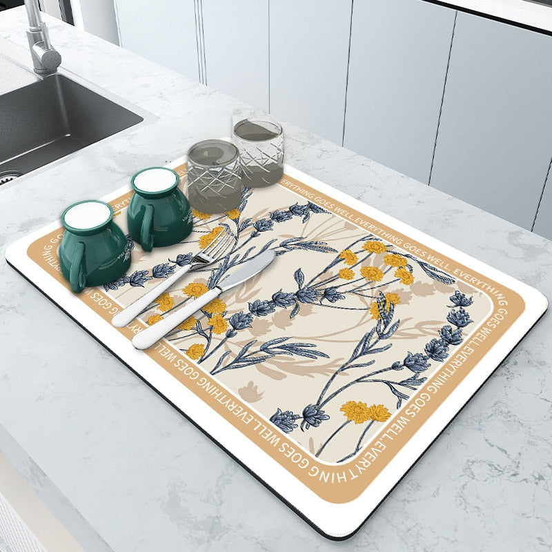 Tapis Absorbant Antidérapant - Séchage Rapide et Pratique