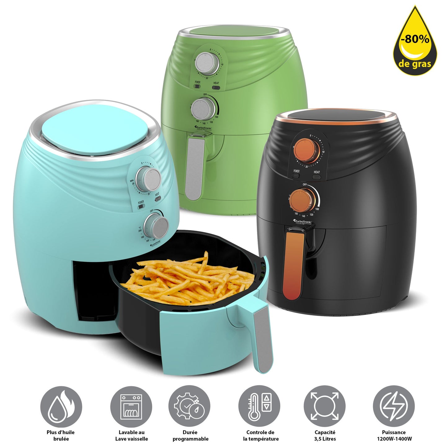 Friteuse Professionnelle Sans Huile Turbo Fry Chef – Cuisine Saine et Savoureuse !