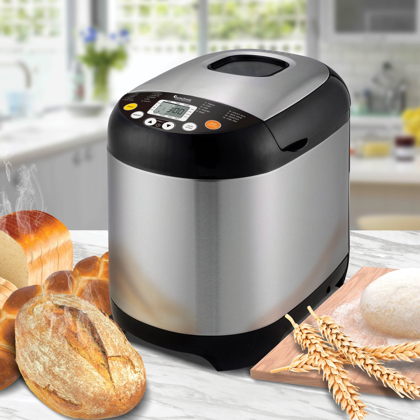 Machine à pain programmable nouvelle génération avec 19 programmes et écran LCD