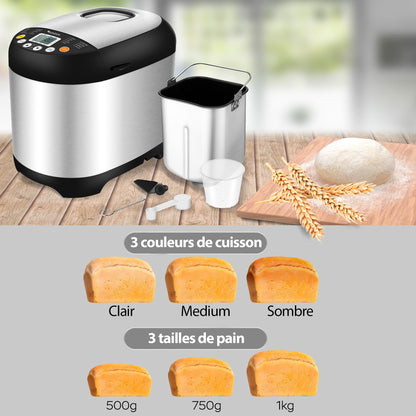 Machine à pain programmable nouvelle génération avec 19 programmes et écran LCD