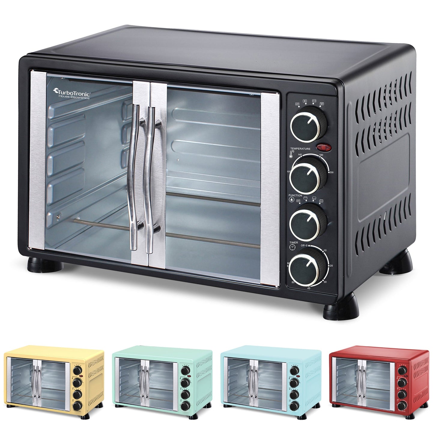 Four électrique inox à deux portes 55L – Cuisine élégante et performante