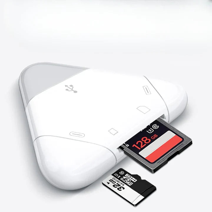 Clé USB Triangulaire Multi-Ports avec Lecteur de Carte SD 4 en 1