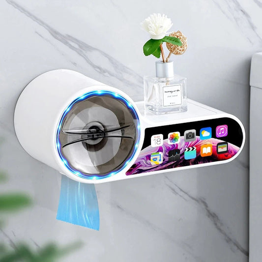 Distributeur de Papier Toilette Design avec Tablette Pratique pour Téléphone