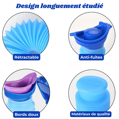 Urinoir Portable Rétractable 750ml – Pratique pour Voyager et Camper