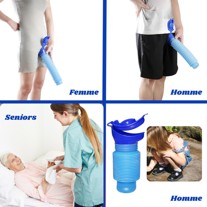Urinoir Portable Rétractable 750ml – Pratique pour Voyager et Camper