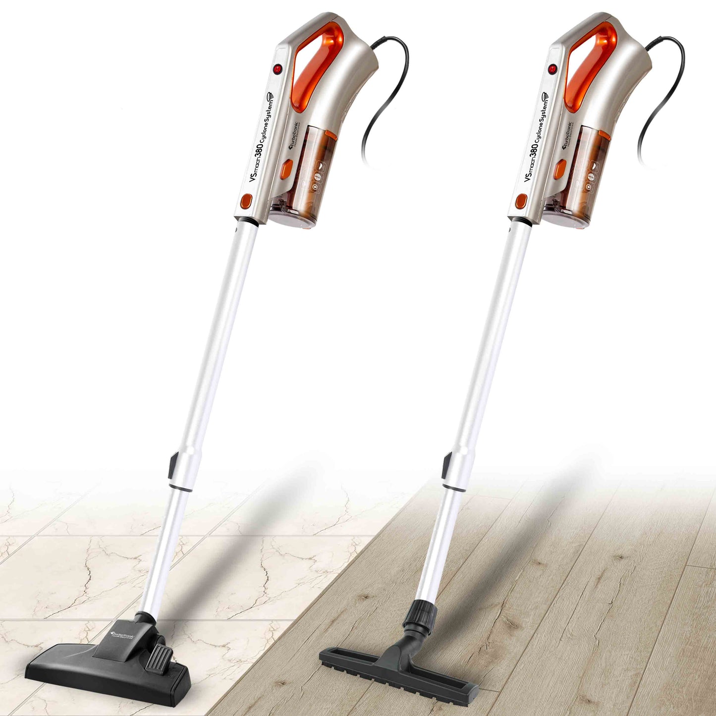 Aspirateur Cyclonique 400W avec Brosse Universelle - Manœuvre Facile et Design Élegant