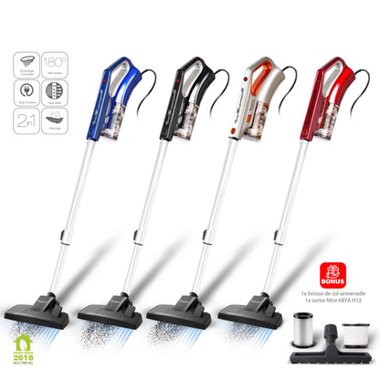 Aspirateur Cyclonique 400W avec Brosse Universelle - Manœuvre Facile et Design Élegant