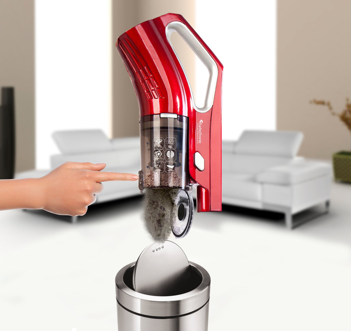 Aspirateur Cyclonique 400W avec Brosse Universelle - Manœuvre Facile et Design Élegant