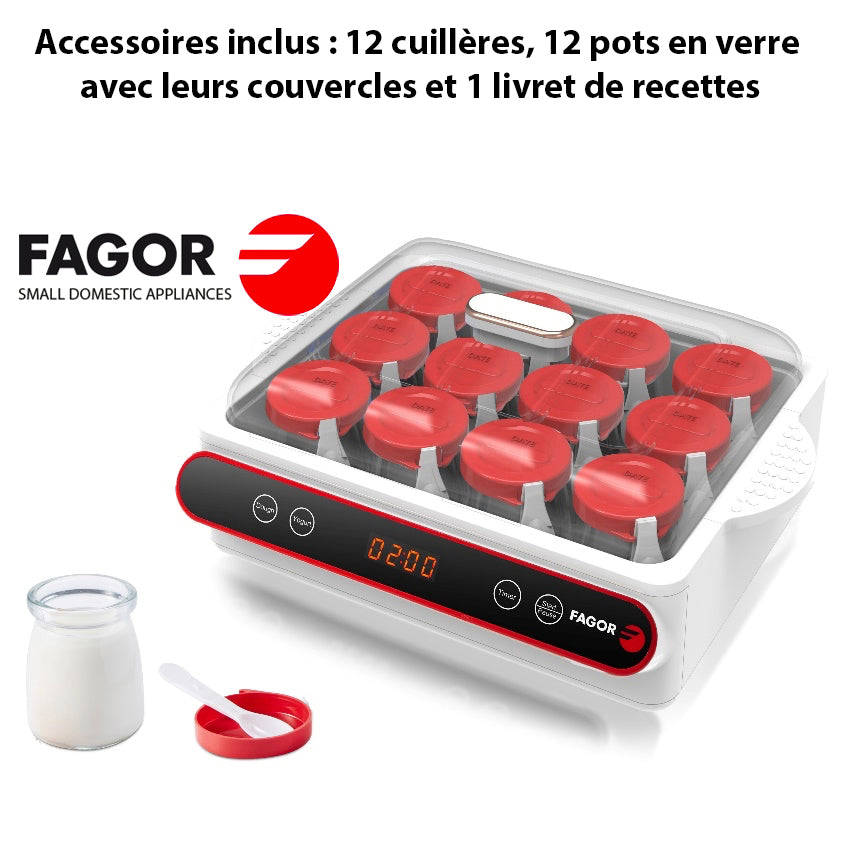 Yaourtière Fagor 12 Pots avec Écran LED – Créez des Yaourts Maison Délicieux