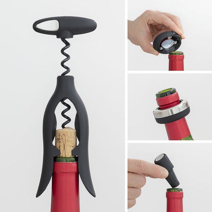 Kit élégant d'accessoires pour vin avec tire-bouchon pratique