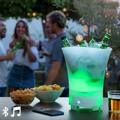 Bac à Glaçons LED avec Haut-Parleur Bluetooth – Un Accessoire Festif Incontournable!