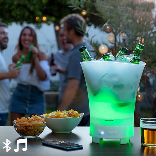 Bac à Glaçons LED avec Haut-Parleur Bluetooth – Un Accessoire Festif Incontournable!