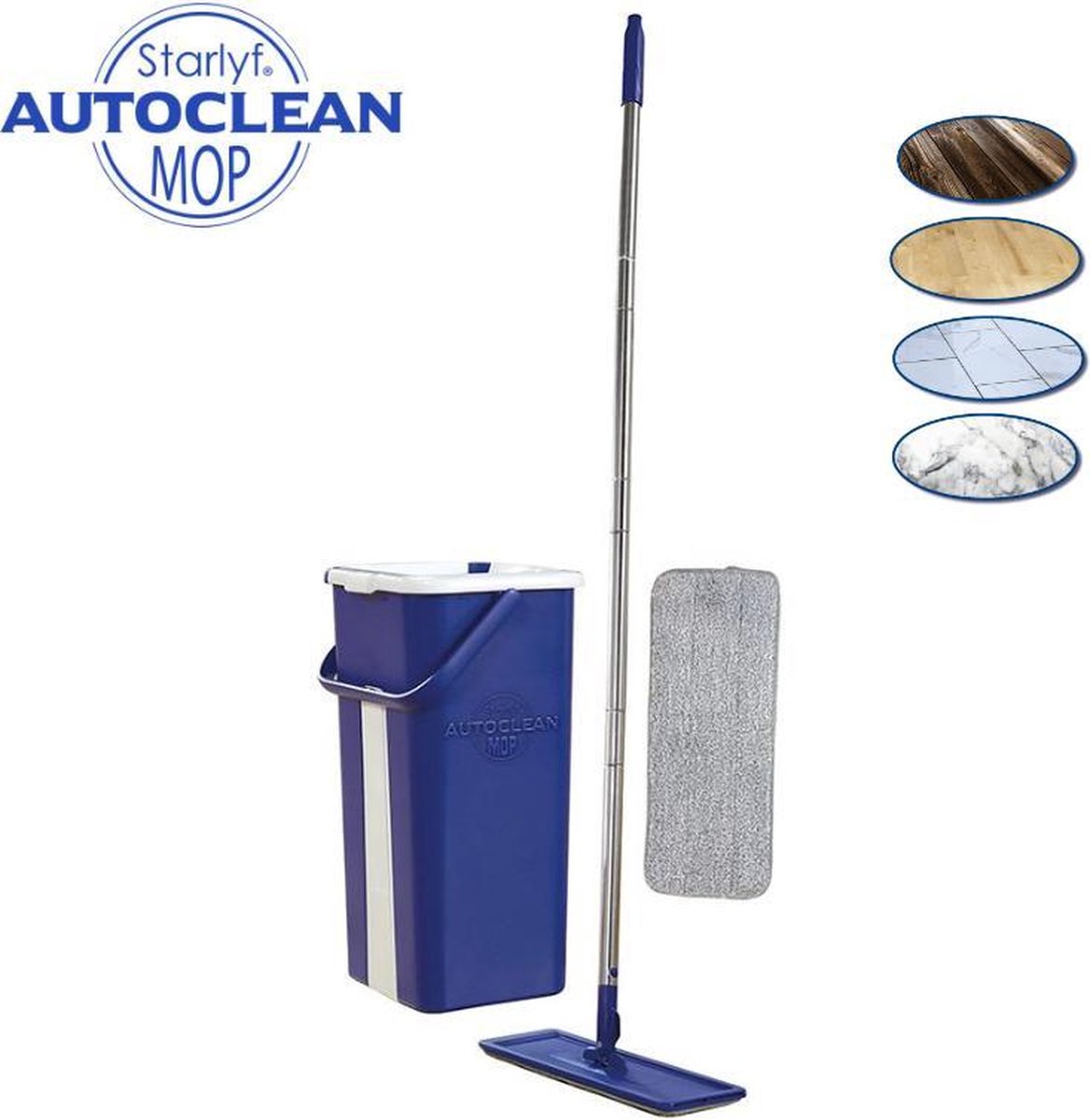 Starlyf Auto Clean Mop - Balai Autonettoyant 2 en 1 avec Tête Rotative 360°