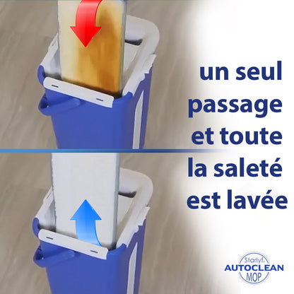 Starlyf Auto Clean Mop - Balai Autonettoyant 2 en 1 avec Tête Rotative 360°