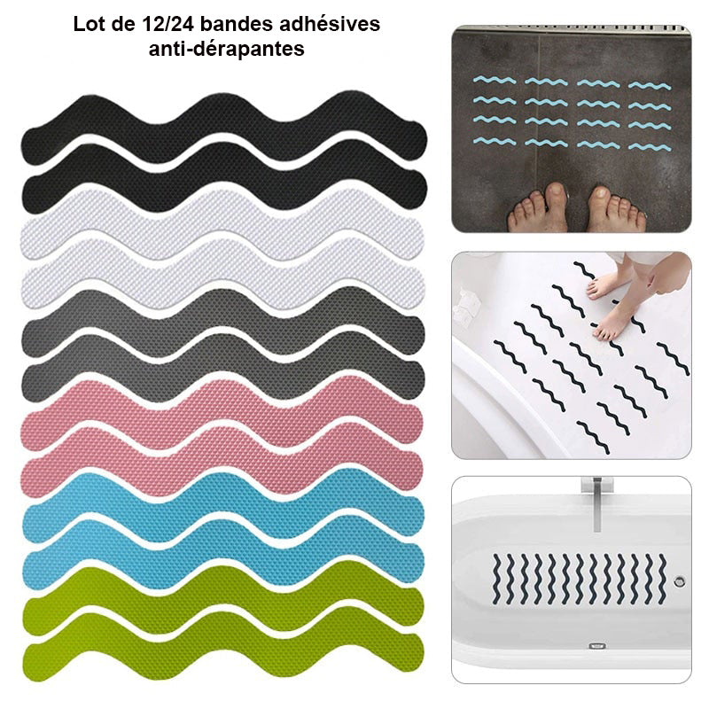 Bandes Adhésives Anti-Dérapantes MAXI Pack de 48 – Sécurité et Style!