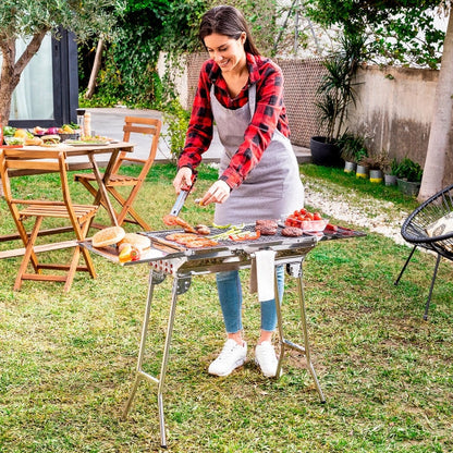 Barbecue pliable en acier inoxydable au charbon de bois - idéal pour vos aventures en plein air