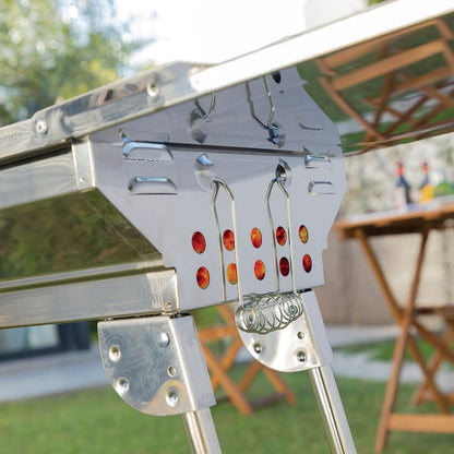 Barbecue pliable en acier inoxydable au charbon de bois - idéal pour vos aventures en plein air