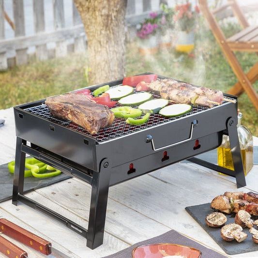 Barbecue pliable portatif à charbon, idéal pour vos grillades en plein air