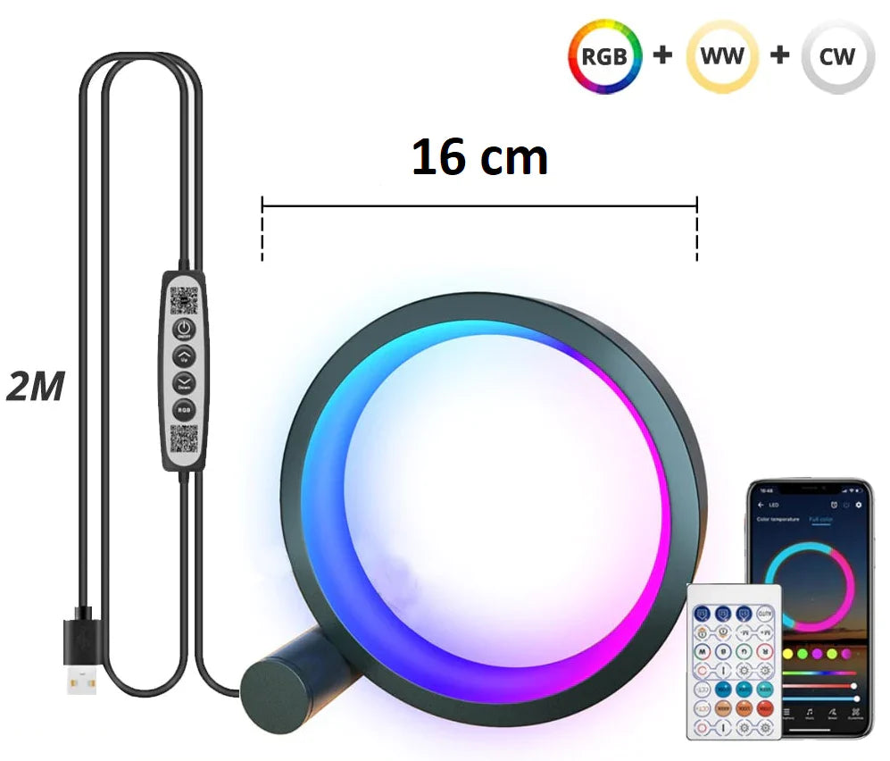Lampe Circulaire LED Bluetooth : Modernité et Ambiance à Portée de Main