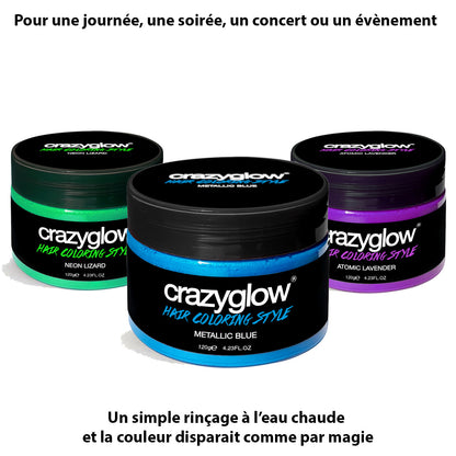 Ensemble de 3 Crèmes Colorantes Temporaires Crazyglow - Éclat & Créativité