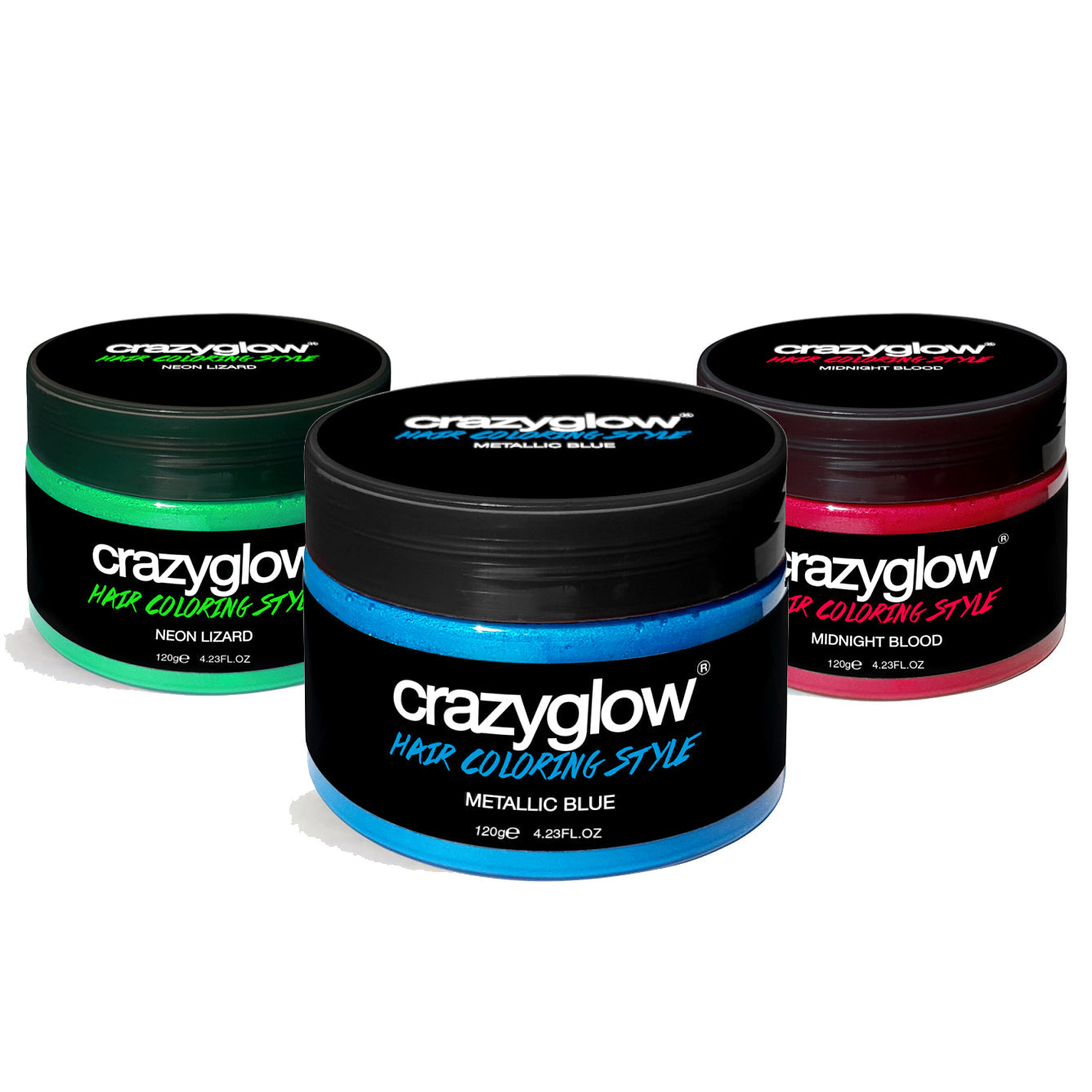 Ensemble de 3 Crèmes Colorantes Temporaires Crazyglow - Éclat & Créativité