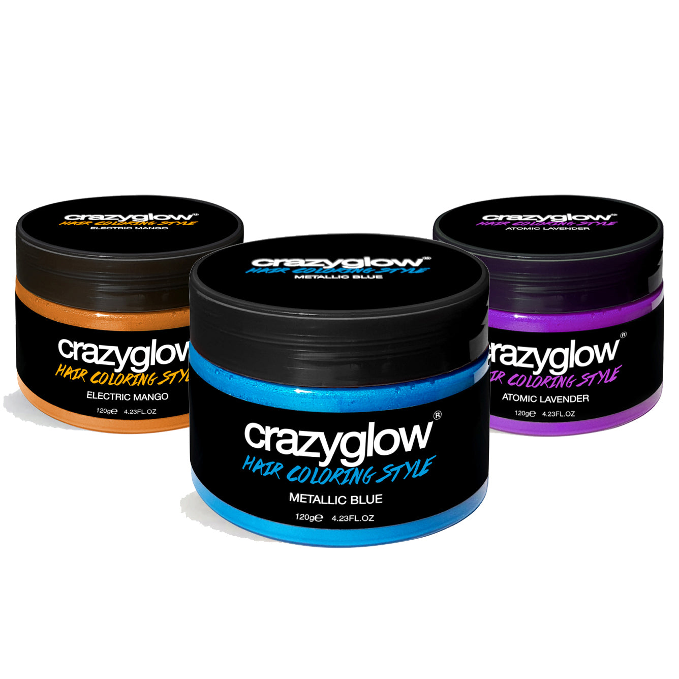 Ensemble de 3 Crèmes Colorantes Temporaires Crazyglow - Éclat & Créativité