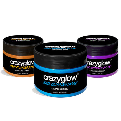 Ensemble de 3 Crèmes Colorantes Temporaires Crazyglow - Éclat & Créativité