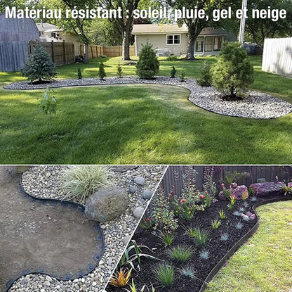 Bordure de jardin noire 10 m avec 20 piquets - Élégance et simplicité