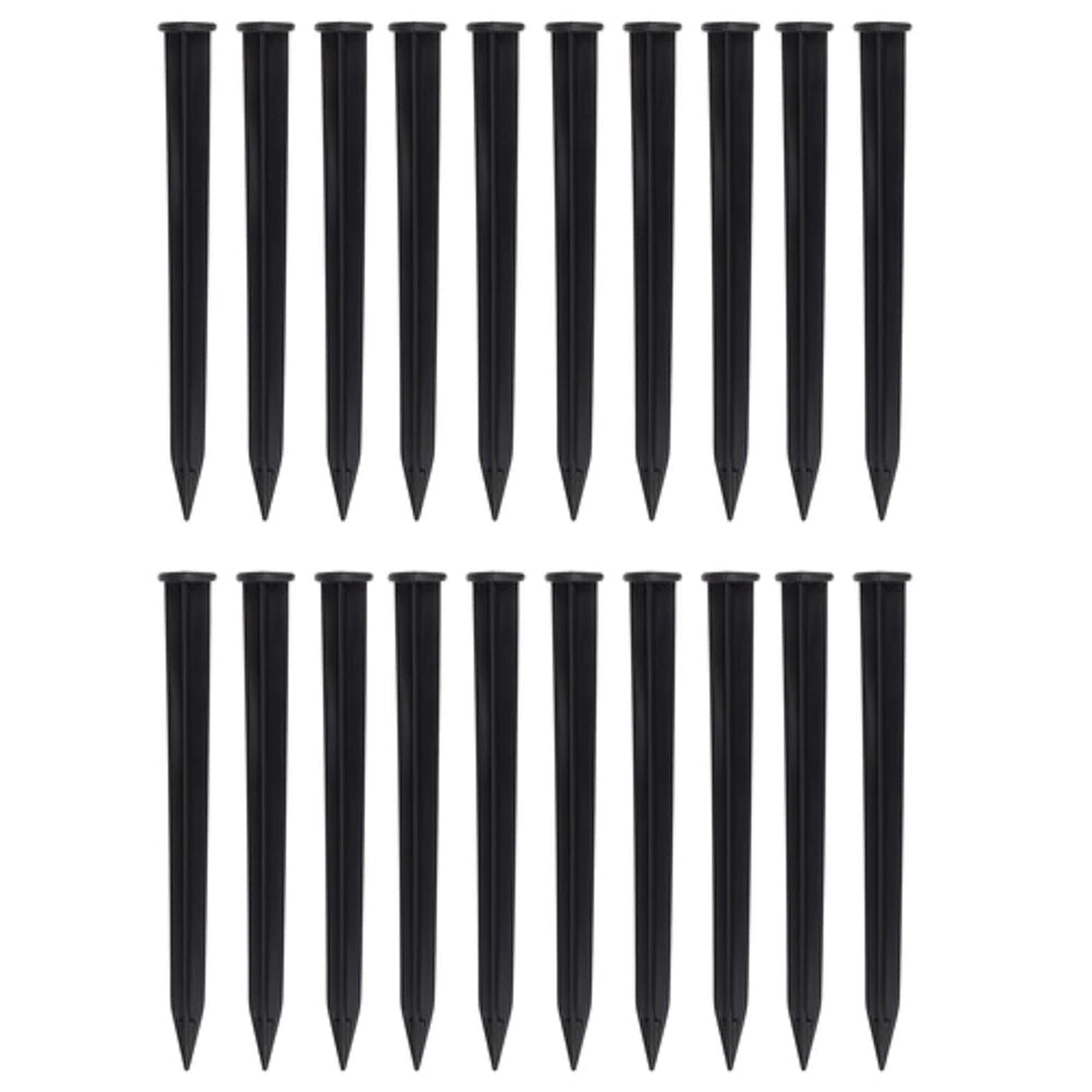 Bordure de jardin noire 10 m avec 20 piquets - Élégance et simplicité